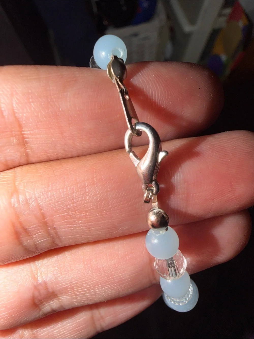 Hand Crafted Light Blue Beaded Necklace - Women Accessories